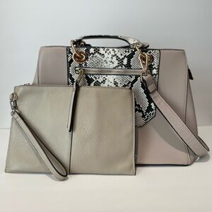 Unbranded Satchel Handbag with Wristlet Wallet